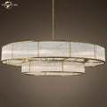 Modern chrome ribbed glass chandeliers for dining room led pendant