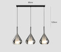 Modern chrome teardrop chandelier pendant lights for dining room