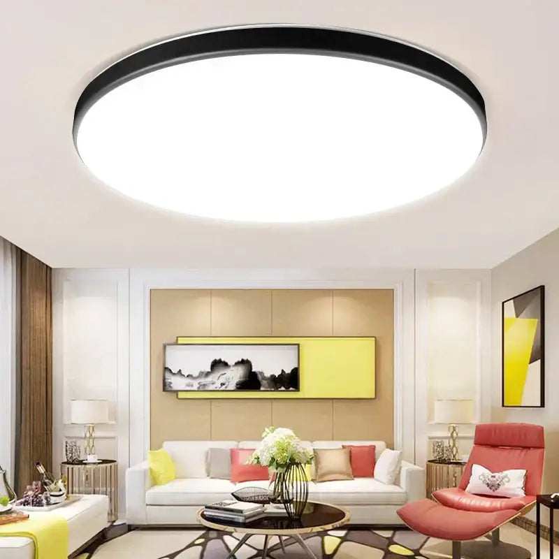 Modern circular black and white led ceiling light bathroom fixture
