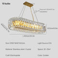 Modern circular crystal led ceiling chandelier dining room light