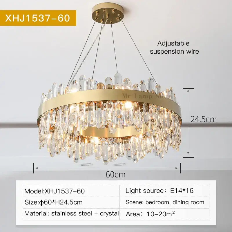 Modern circular gold decorbites crystal chandelier for living room
