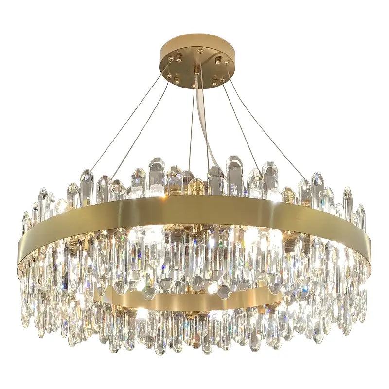 Modern circular gold decorbites crystal chandelier for living room