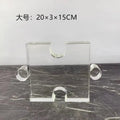 Modern clear acrylic crystal geometric puzzle bookends living room