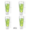 Modern clear double wall glass cup set dining room tumblers