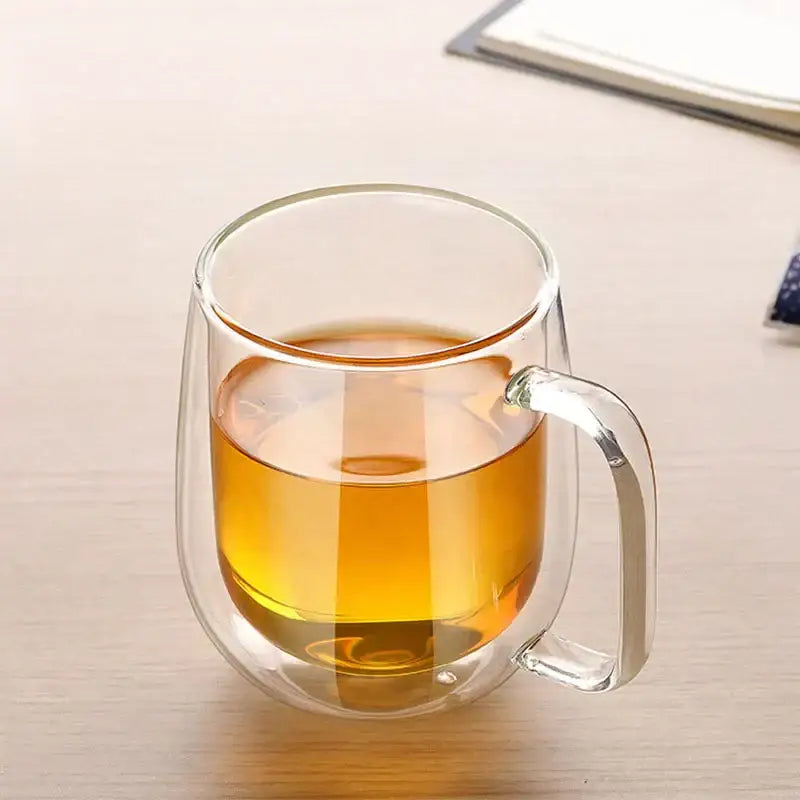 Modern clear double wall glass mug kitchen tea cup
