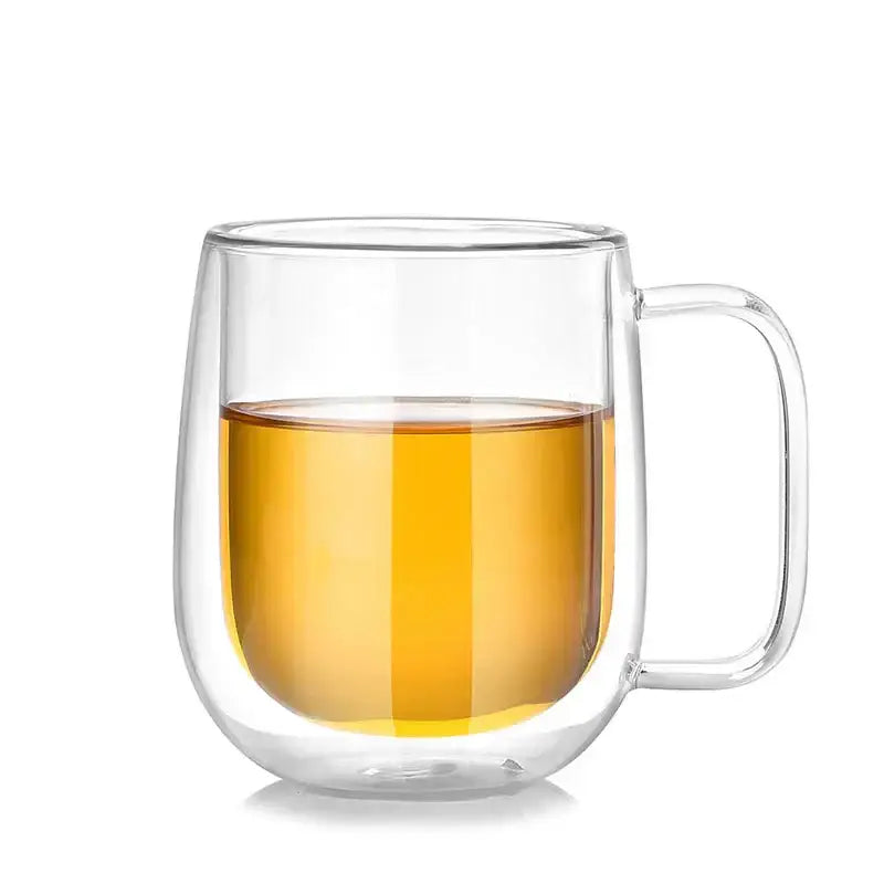 Modern clear double wall glass mug kitchen tea cup
