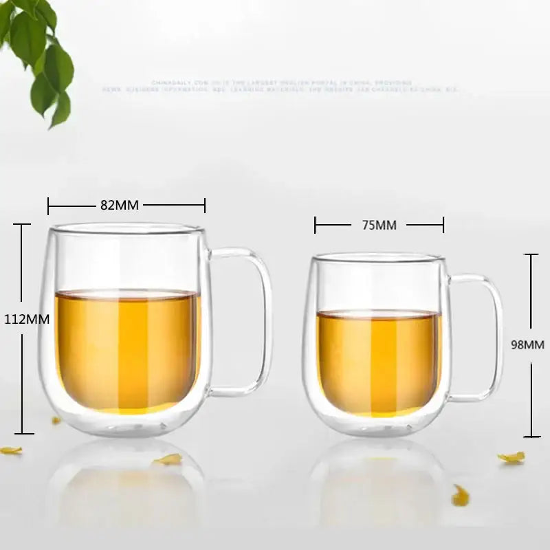 Modern clear double wall glass mug kitchen tea cup