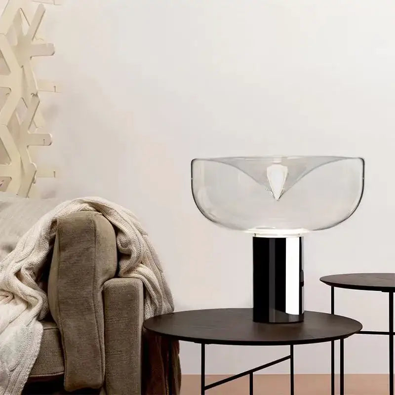 Modern clear glass aella table lamp for bedroom office decor