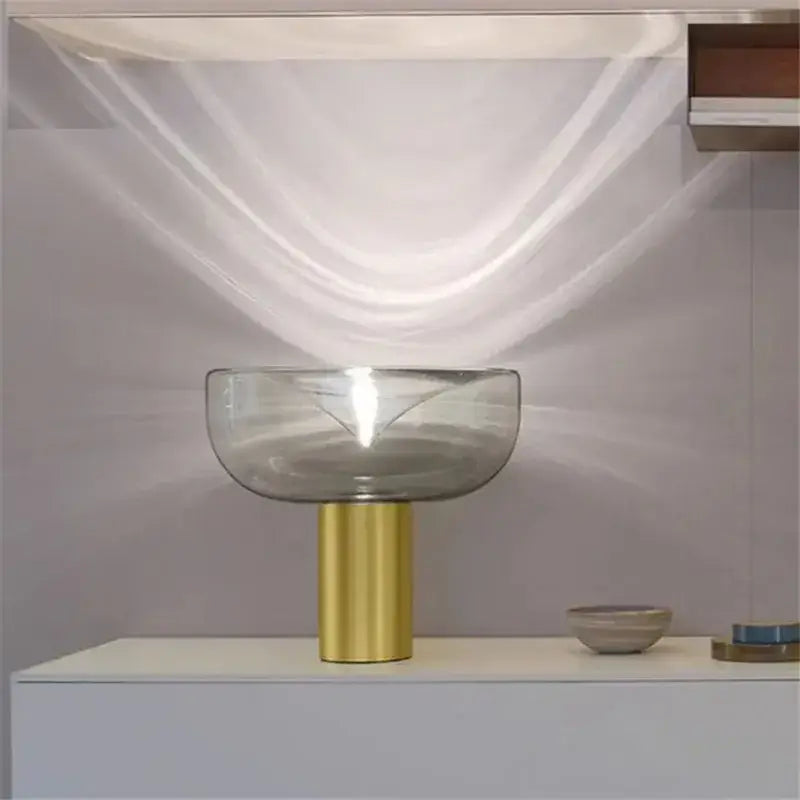 Modern clear glass aella table lamp for bedroom office decor