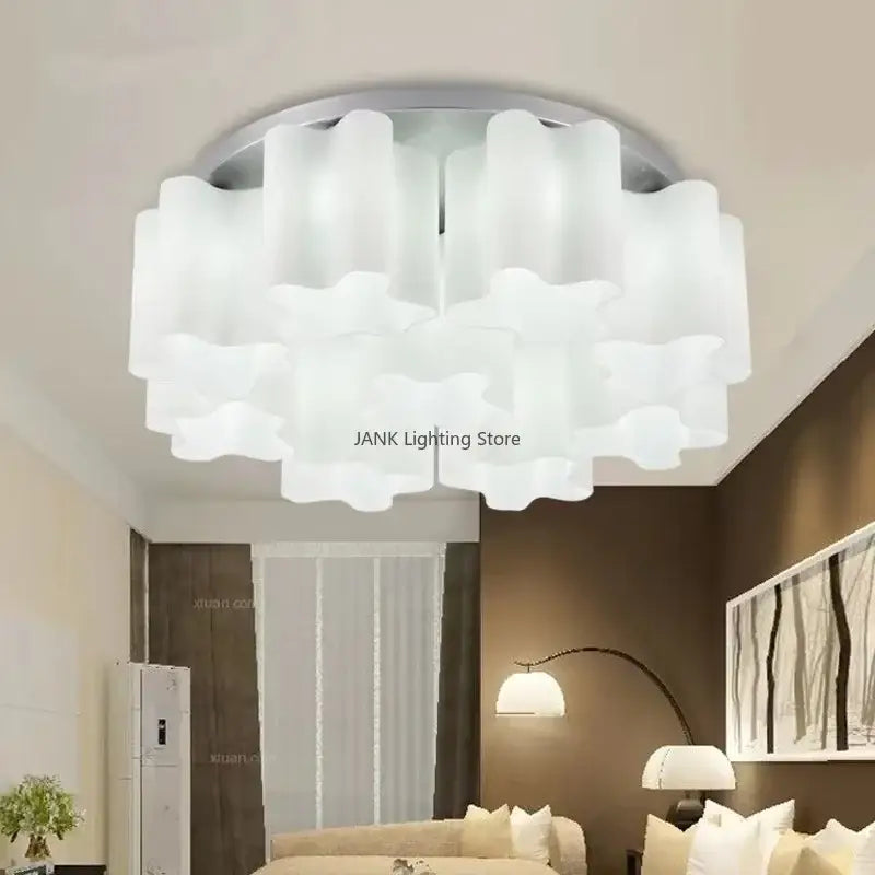 Modern cloud glass led ceiling light for bedroom white & black