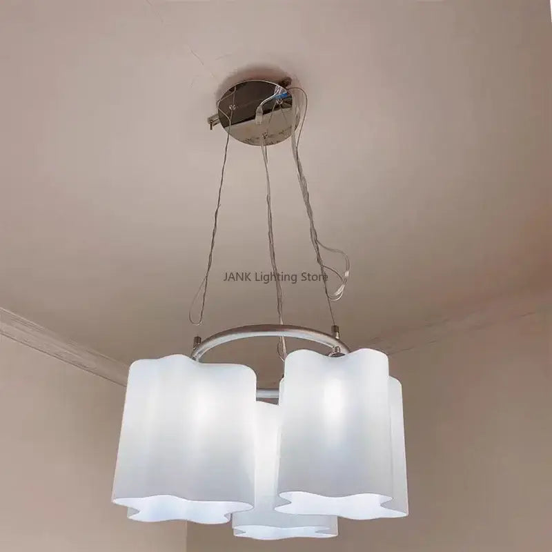 Modern cloud glass led ceiling light for bedroom white & black