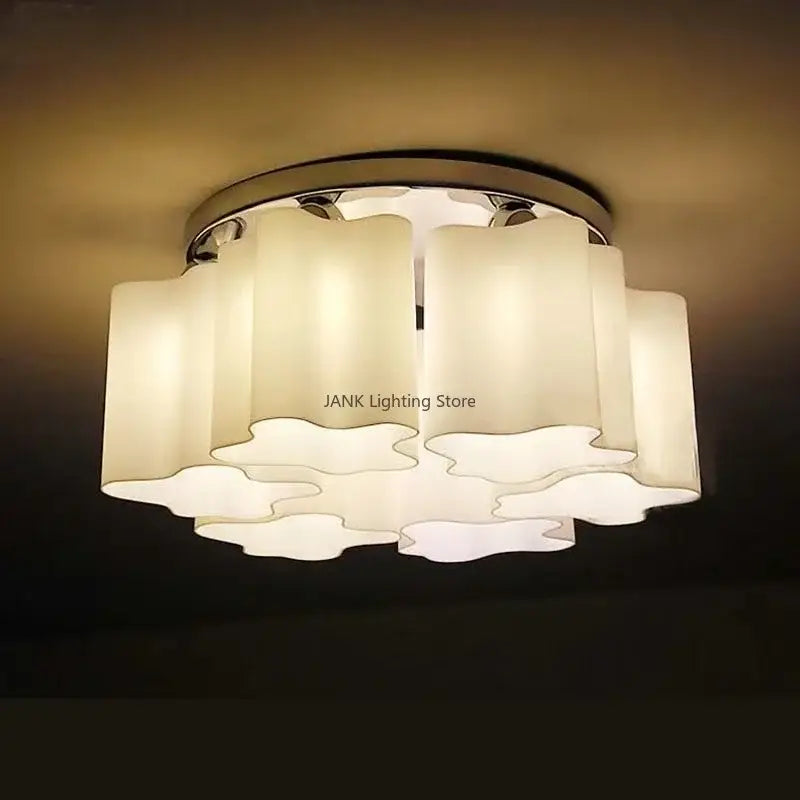 Modern cloud glass led ceiling light for bedroom white & black