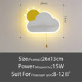 Modern cloud wall lamps with wooden pull chain – childrens bedroom