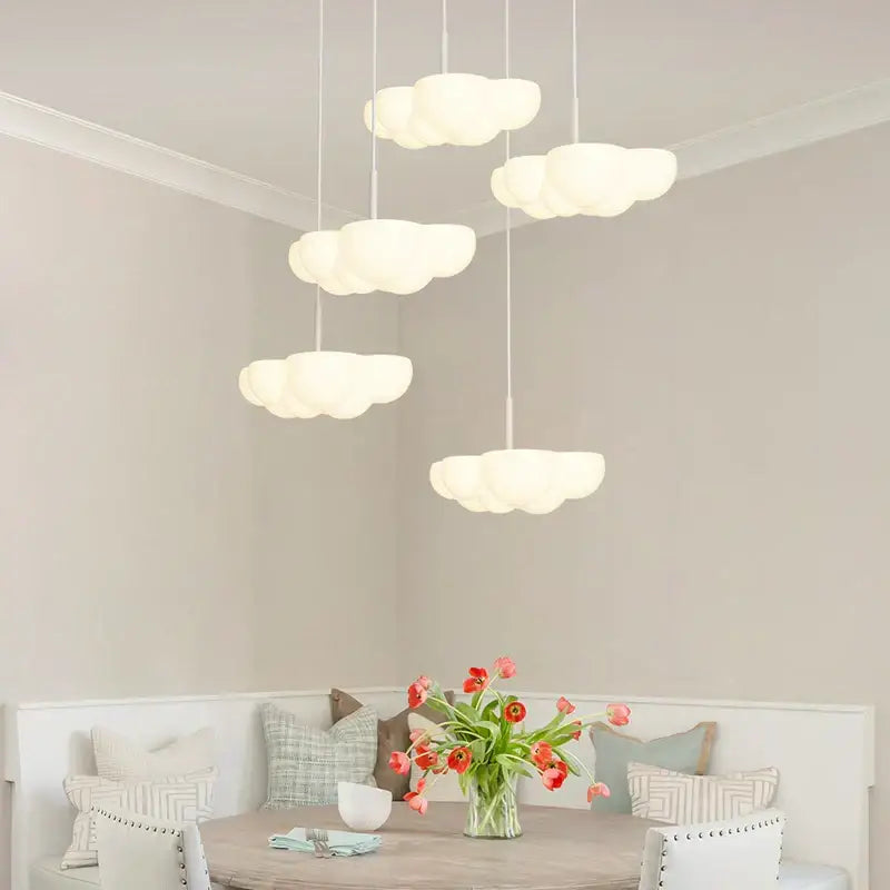 Modern cloud white floating pendant light dining room