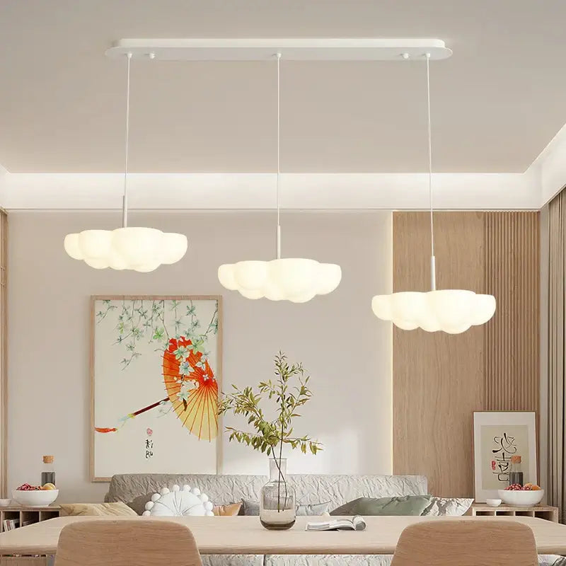 Modern cloud white floating pendant light dining room