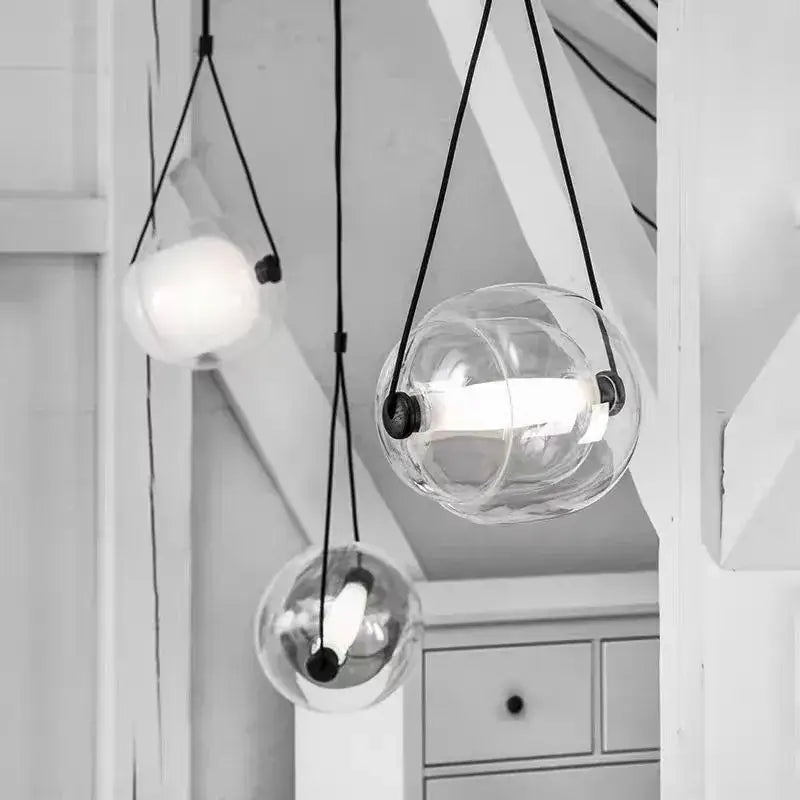 Modern colorful czech glass capsule pendant light for dining room