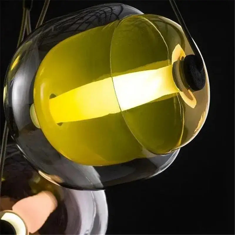 Modern colorful czech glass capsule pendant light for dining room