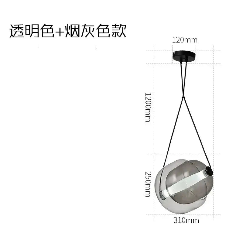 Modern colorful czech glass capsule pendant light for dining room