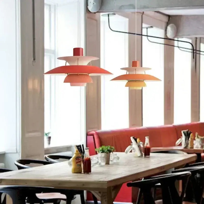 Modern colorful layered led pendant light for kitchen and living room