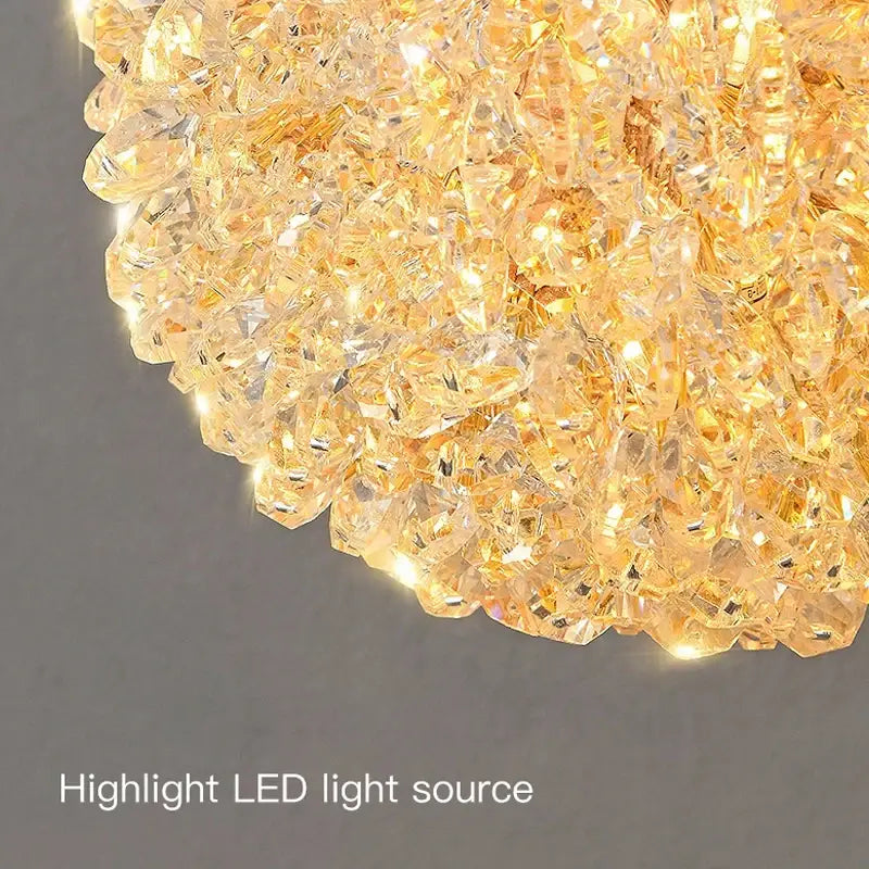 Modern copper crystal wall sconce – living room gold lighting