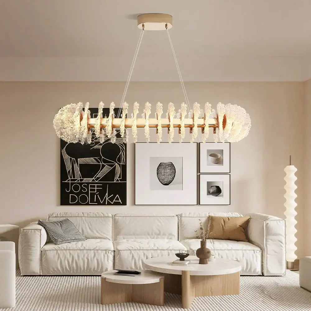 Modern coral flower crystal chandelier for dining room