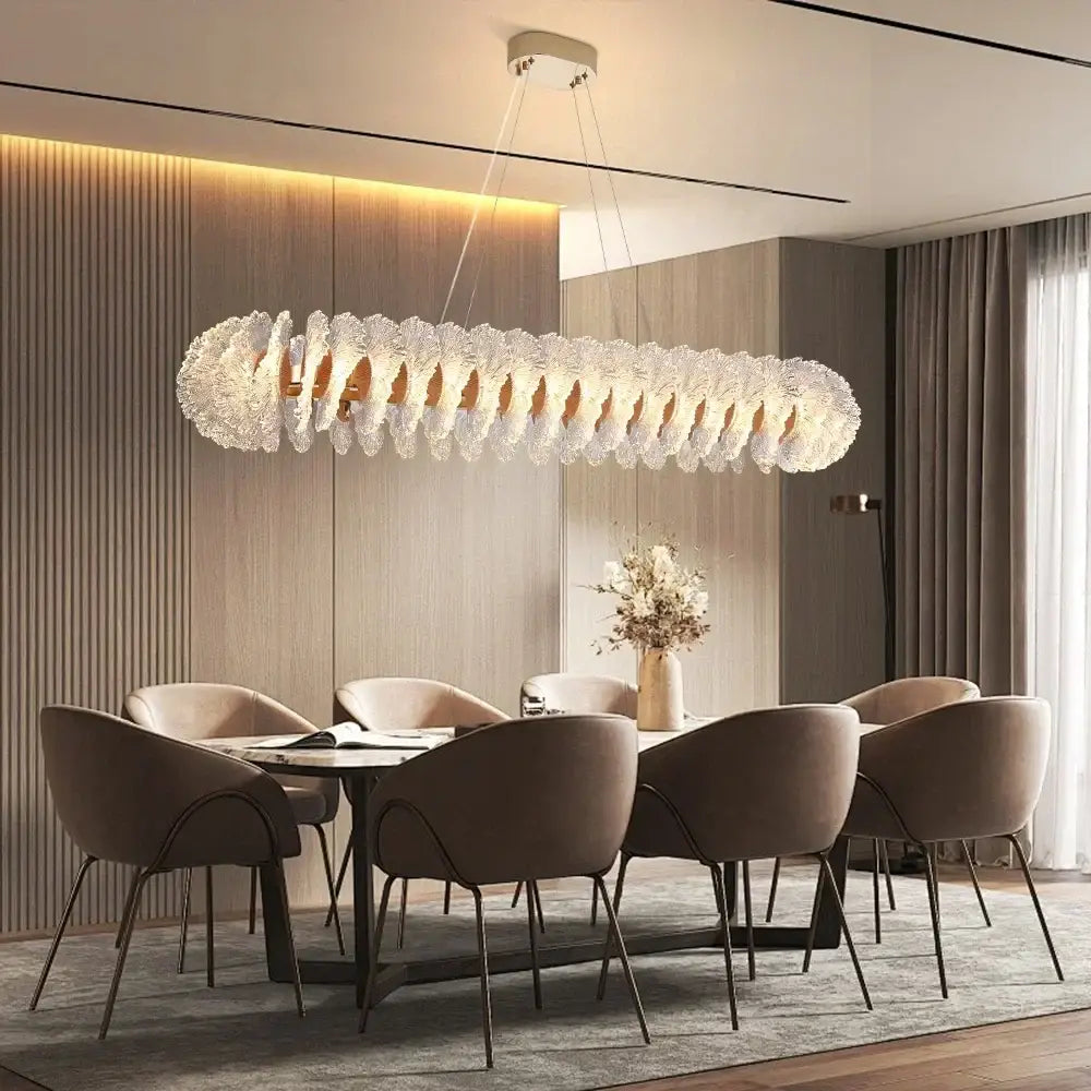 Modern coral flower crystal chandelier for dining room