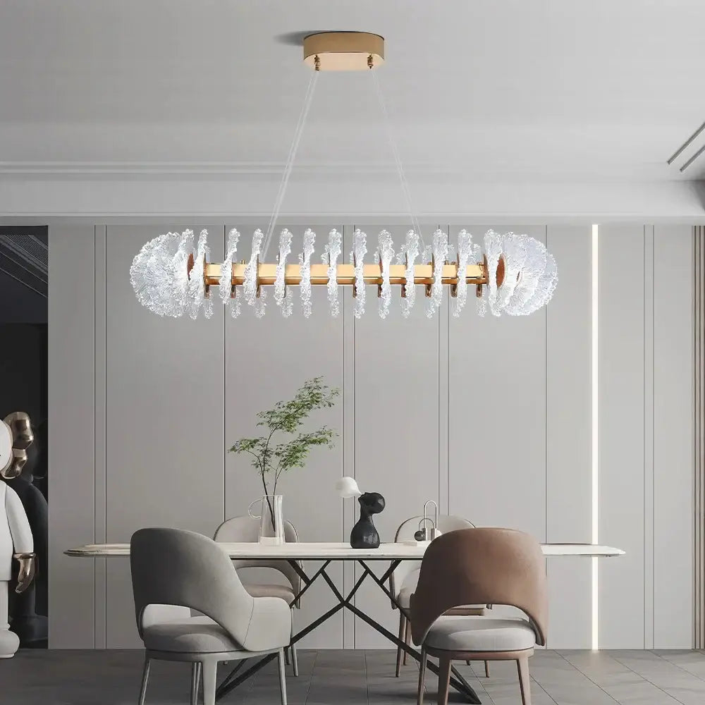 Modern coral flower crystal chandelier for dining room