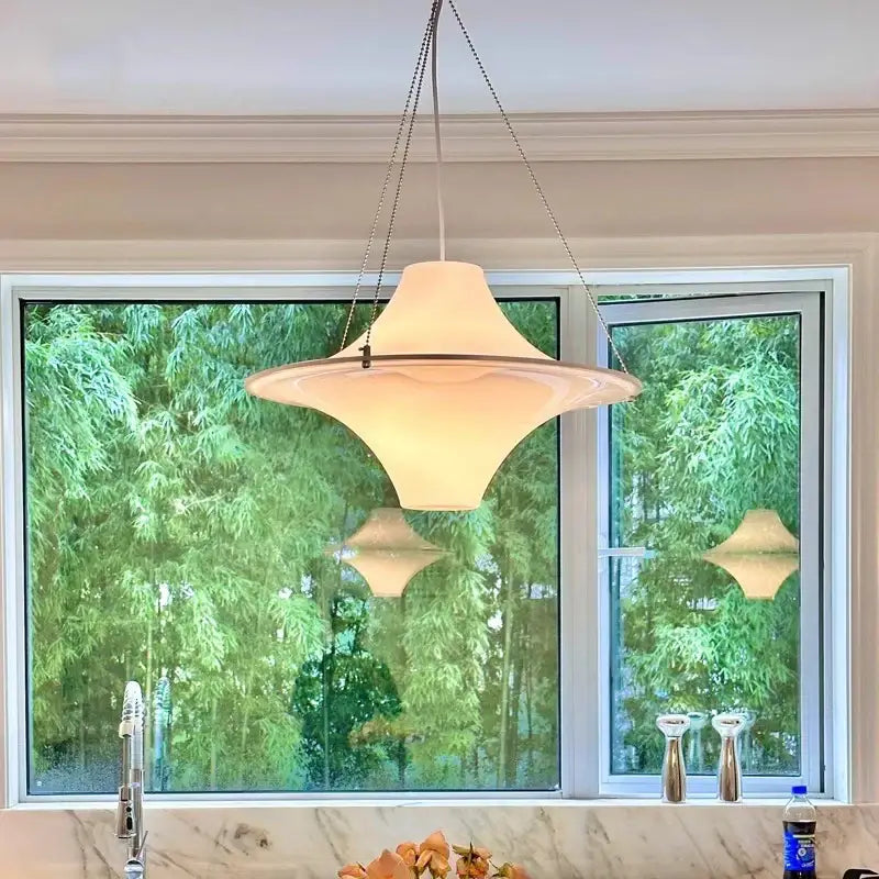 Modern cream acrylic ufo pendant light for dining room