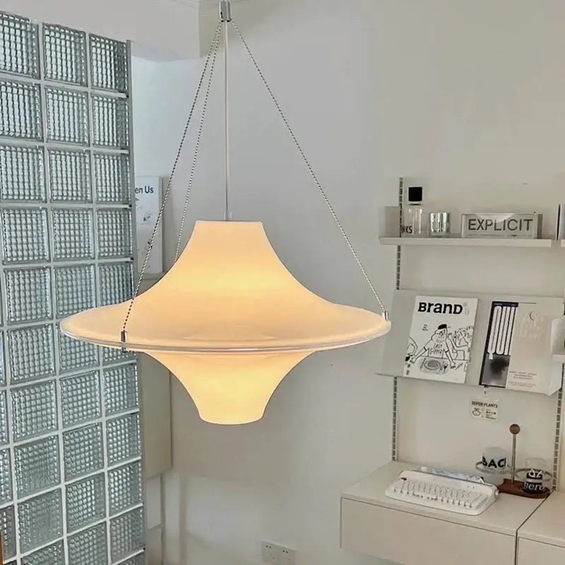 Modern cream acrylic ufo pendant light for dining room