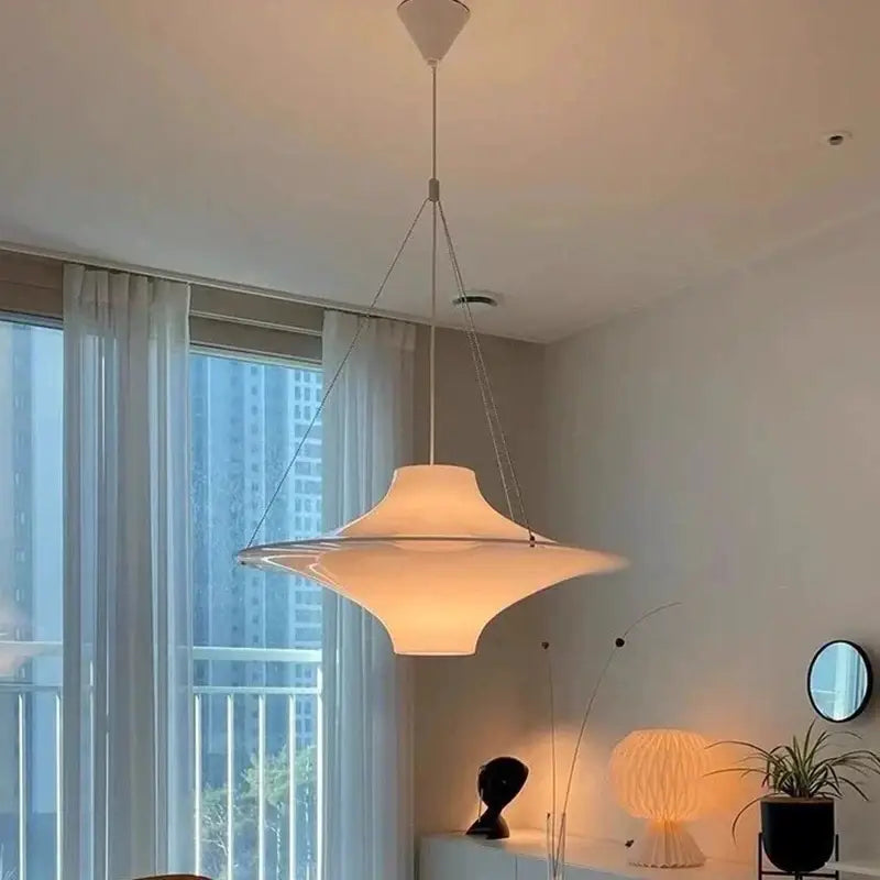 Modern cream acrylic ufo pendant light for dining room