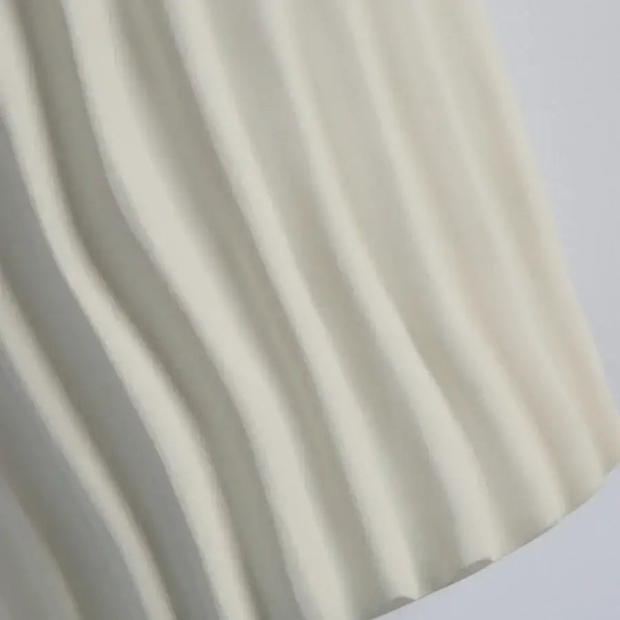 Modern cream ceramic ridged led wall lamp bedroom sconce