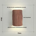 Modern cream ceramic ridged led wall lamp bedroom sconce