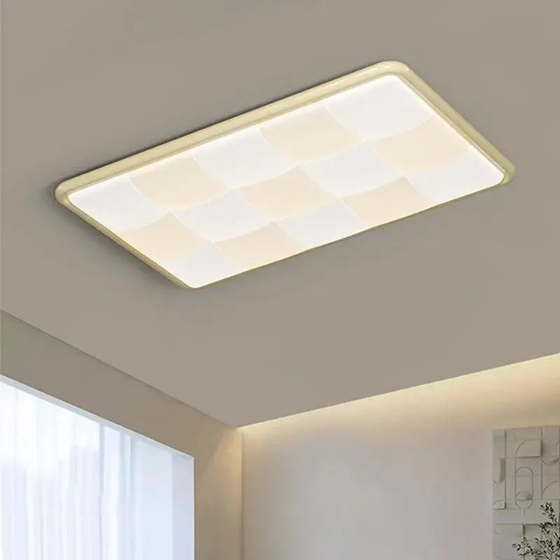 Modern cream geometric led ceiling lights bedroom diffused lighting