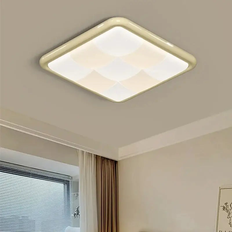 Modern cream geometric led ceiling lights bedroom diffused lighting