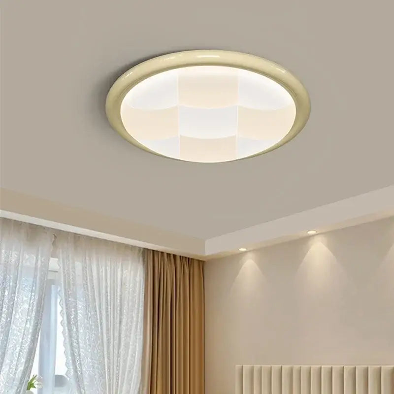 Modern cream geometric led ceiling lights bedroom diffused lighting