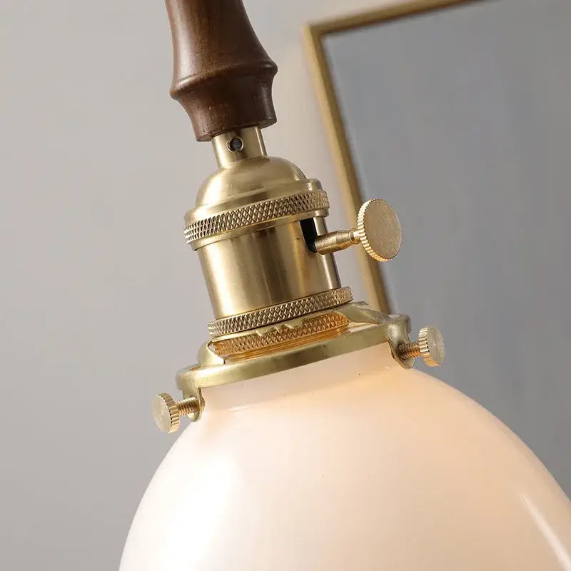 Modern cream glass copper led pendant light for dining room