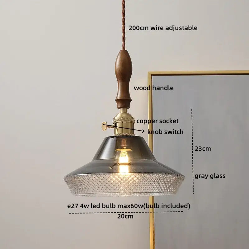 Modern cream glass copper led pendant light for dining room