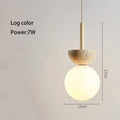Modern cream style led pendant lamp beige stone bedroom light