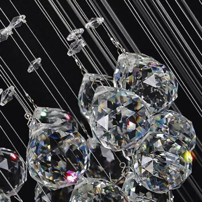 Modern crystal chandelier living room cascading glass beads