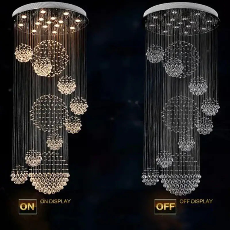 Modern crystal chandelier living room cascading glass beads