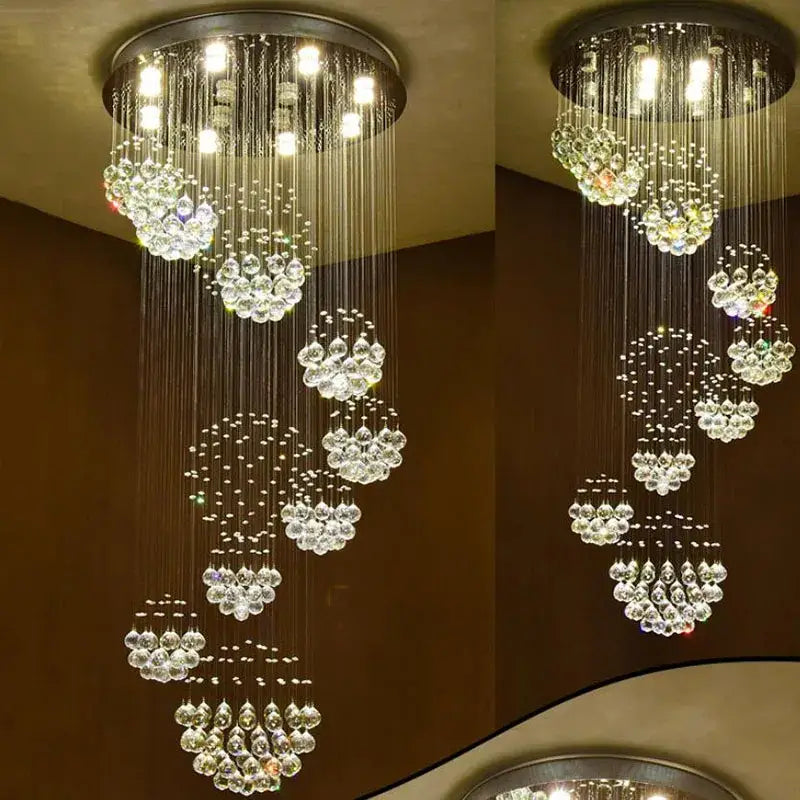 Modern crystal chandelier living room cascading glass beads