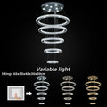 Modern crystal chrome led pendant light rings chandelier living room