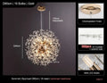 Modern crystal dandelion led ceiling chandelier for living room
