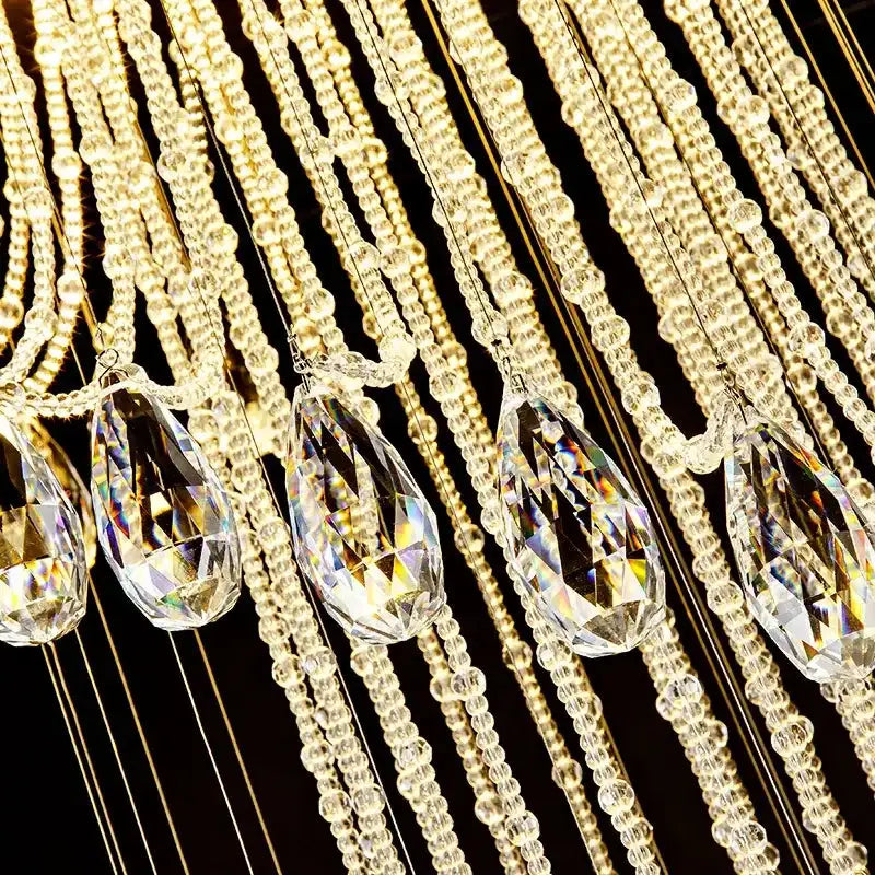 Modern crystal double spiral staircase chandelier for living room