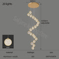 Modern crystal double story led ring chandelier living room light