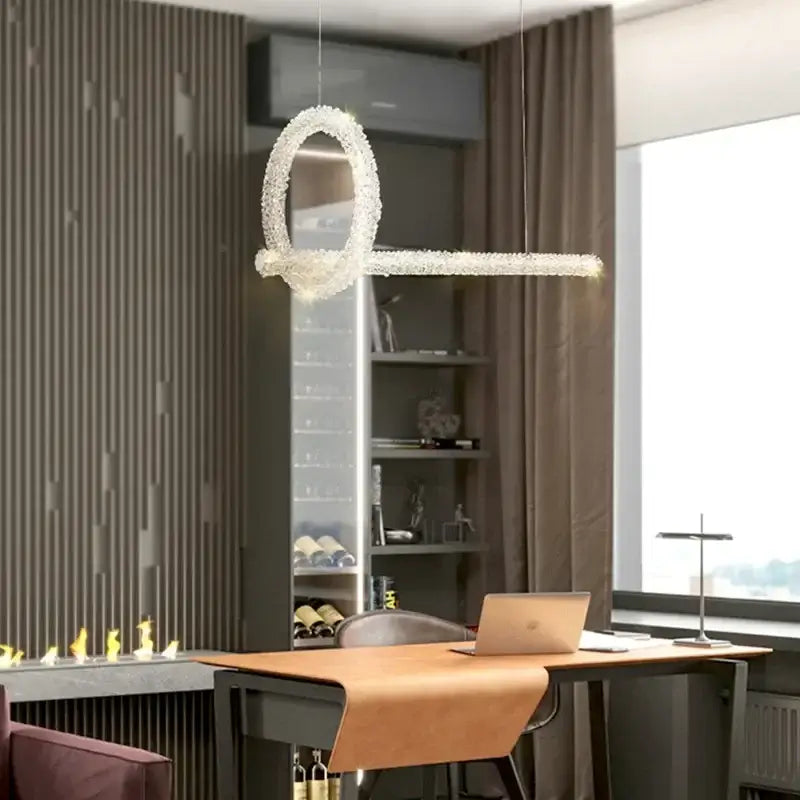 Modern crystal flower led chandelier dining room pendant light