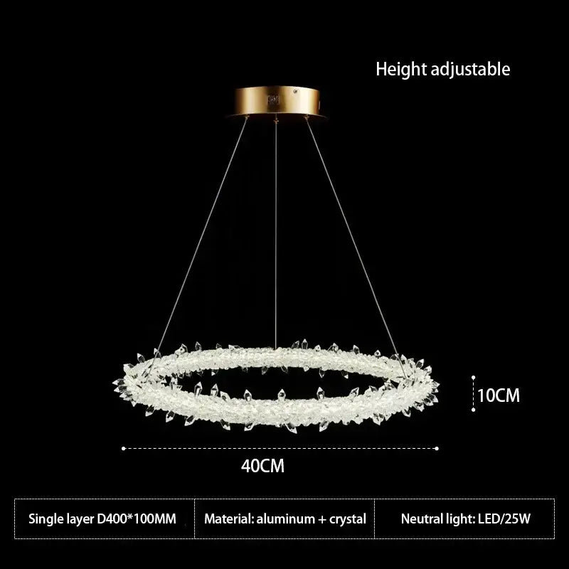 Modern crystal flower led chandelier dining room pendant light