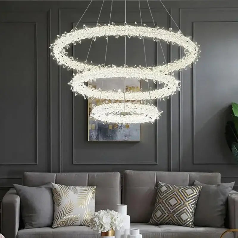 Modern crystal flower led chandelier dining room pendant light