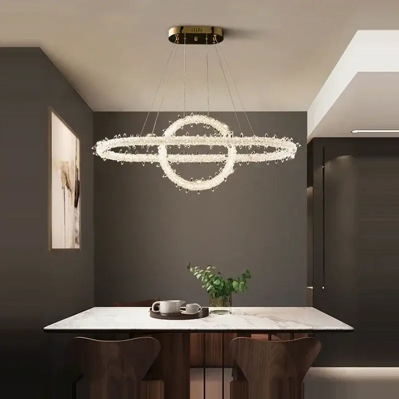 Modern crystal flower led chandelier living room pendant light