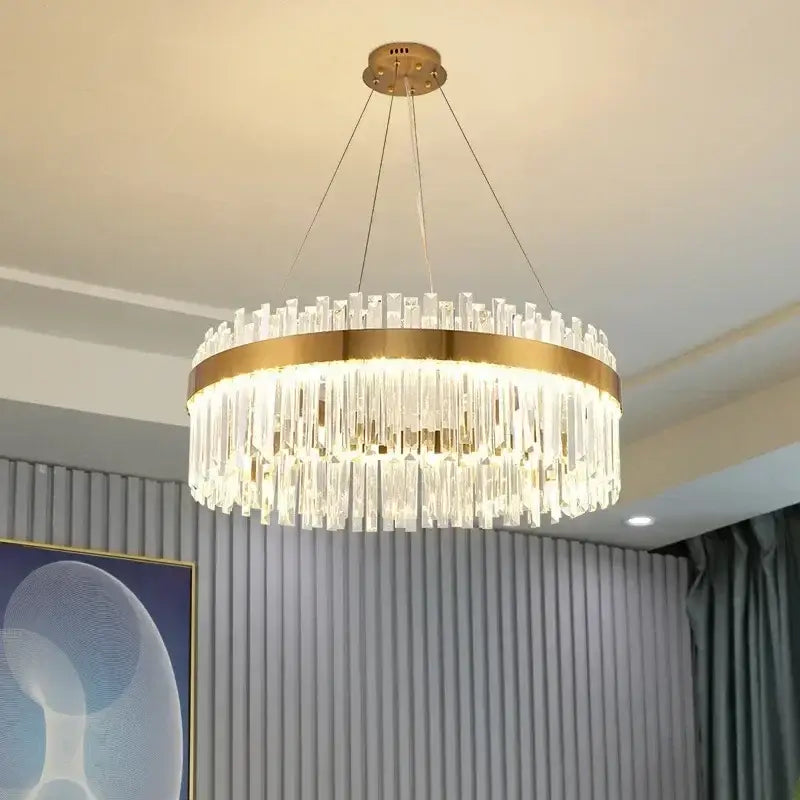 Modern crystal gold ceiling pendant light for dining room